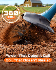 Seesii close-up of 48 steel tines showing durable construction and deep soil penetration benefit