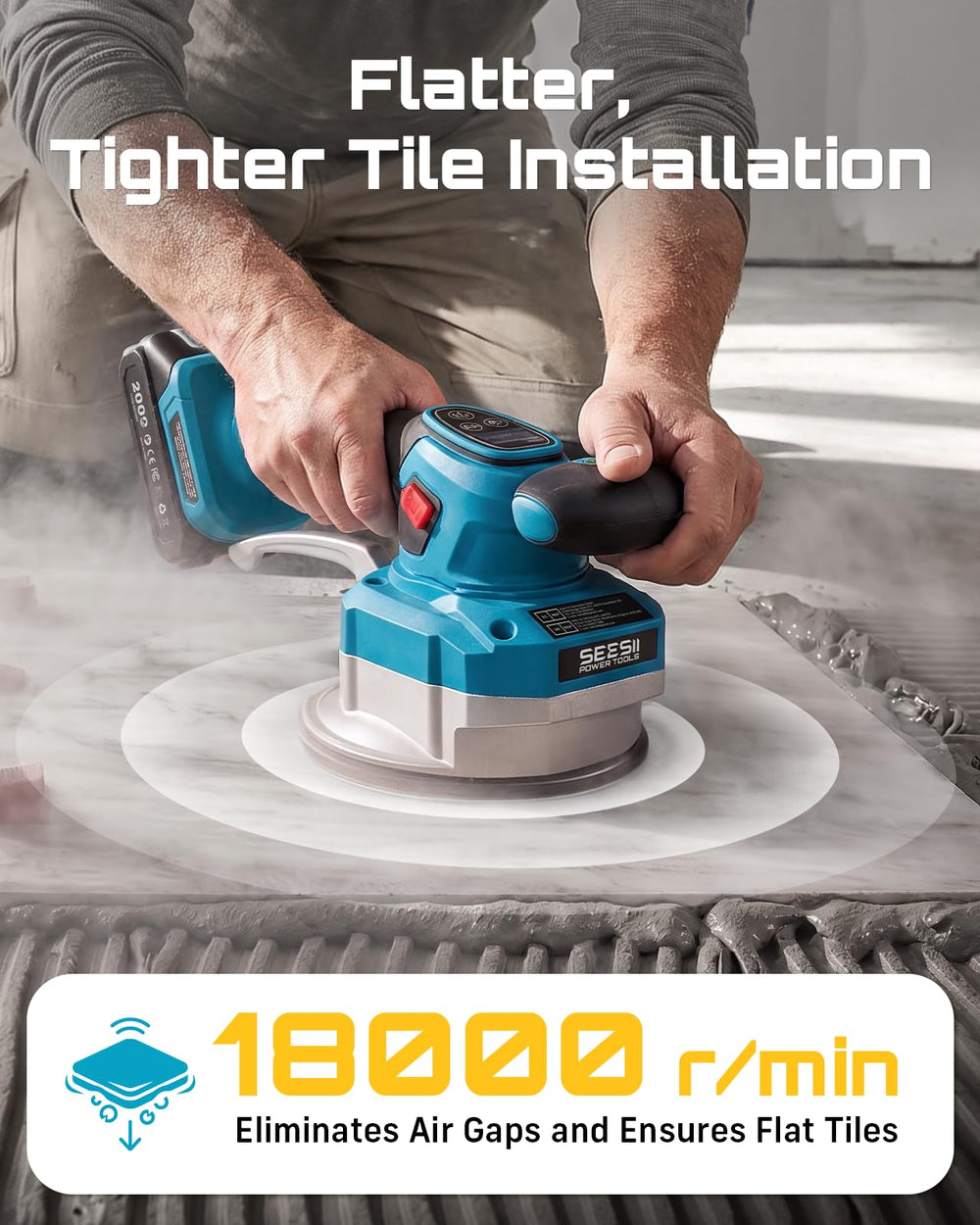 Seesii control panel and ergonomic grip for precise vibration control and reduced fatigue
