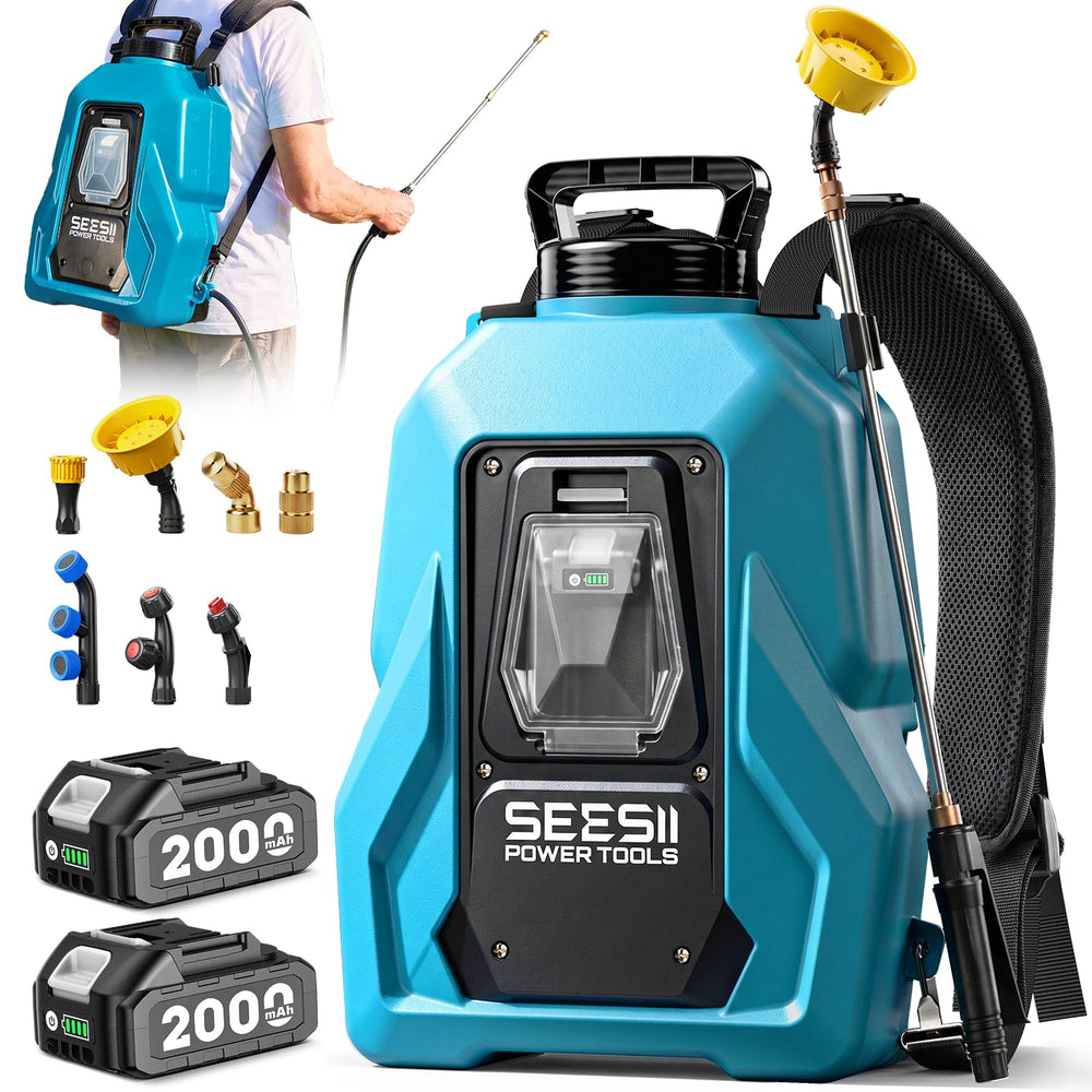 SEESII front view of backpack sprayer showing tank and wand for reliable application