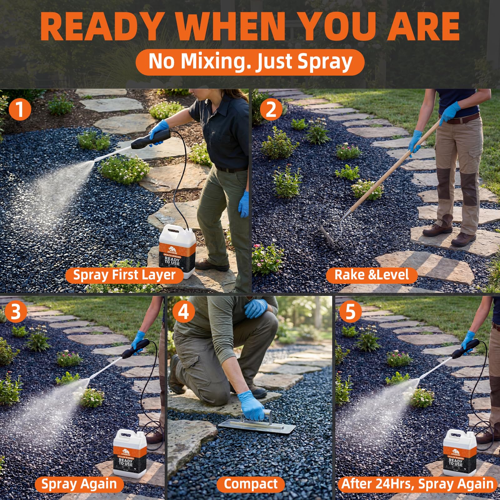 Shabebe applied around a garden bed keeping mulch tidy and contained