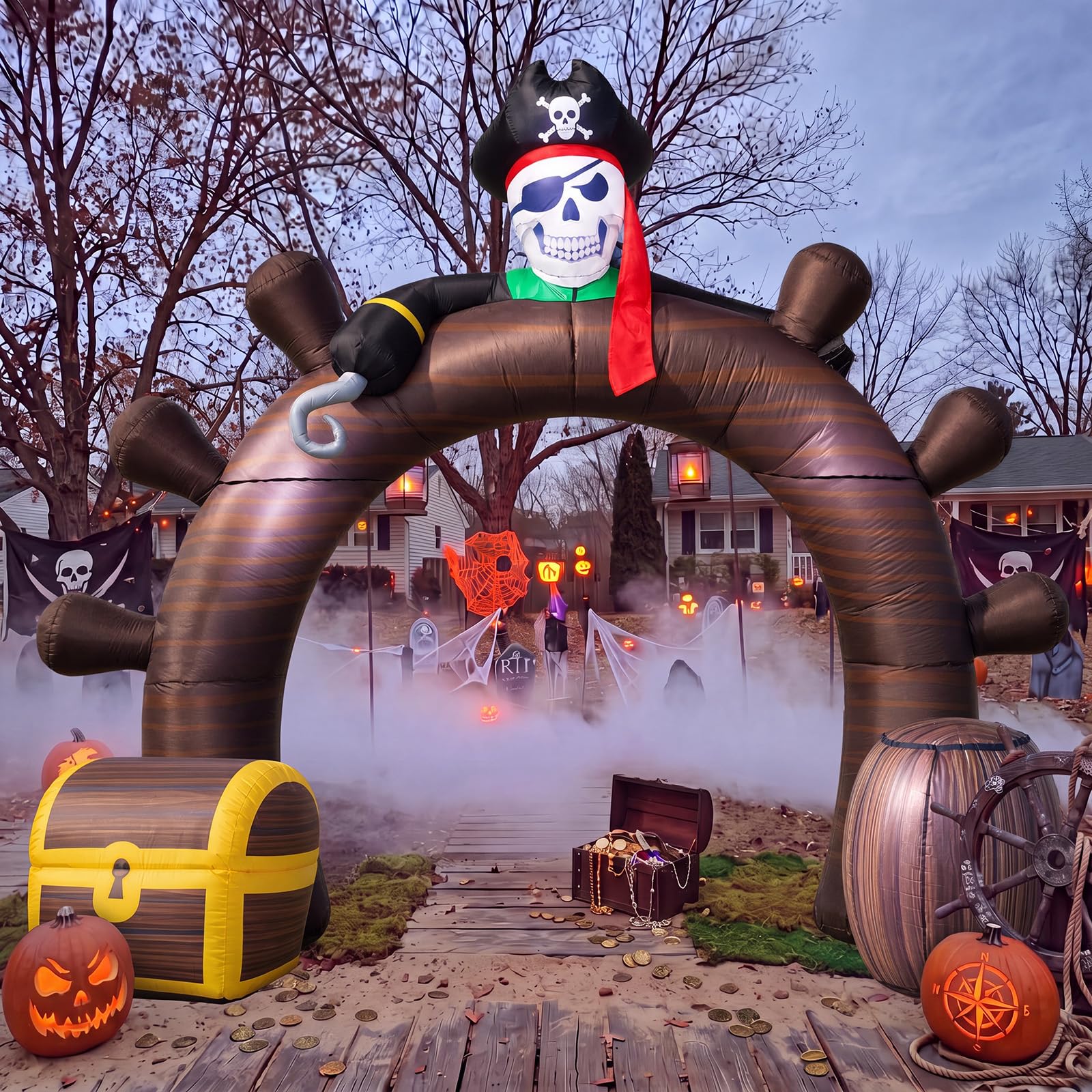 Shappy pirate arch front view showing bold entrance and easy setup benefit