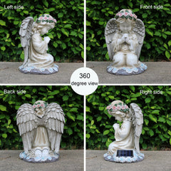 Sharita angel side profile close-up showing resin detail and durability benefit