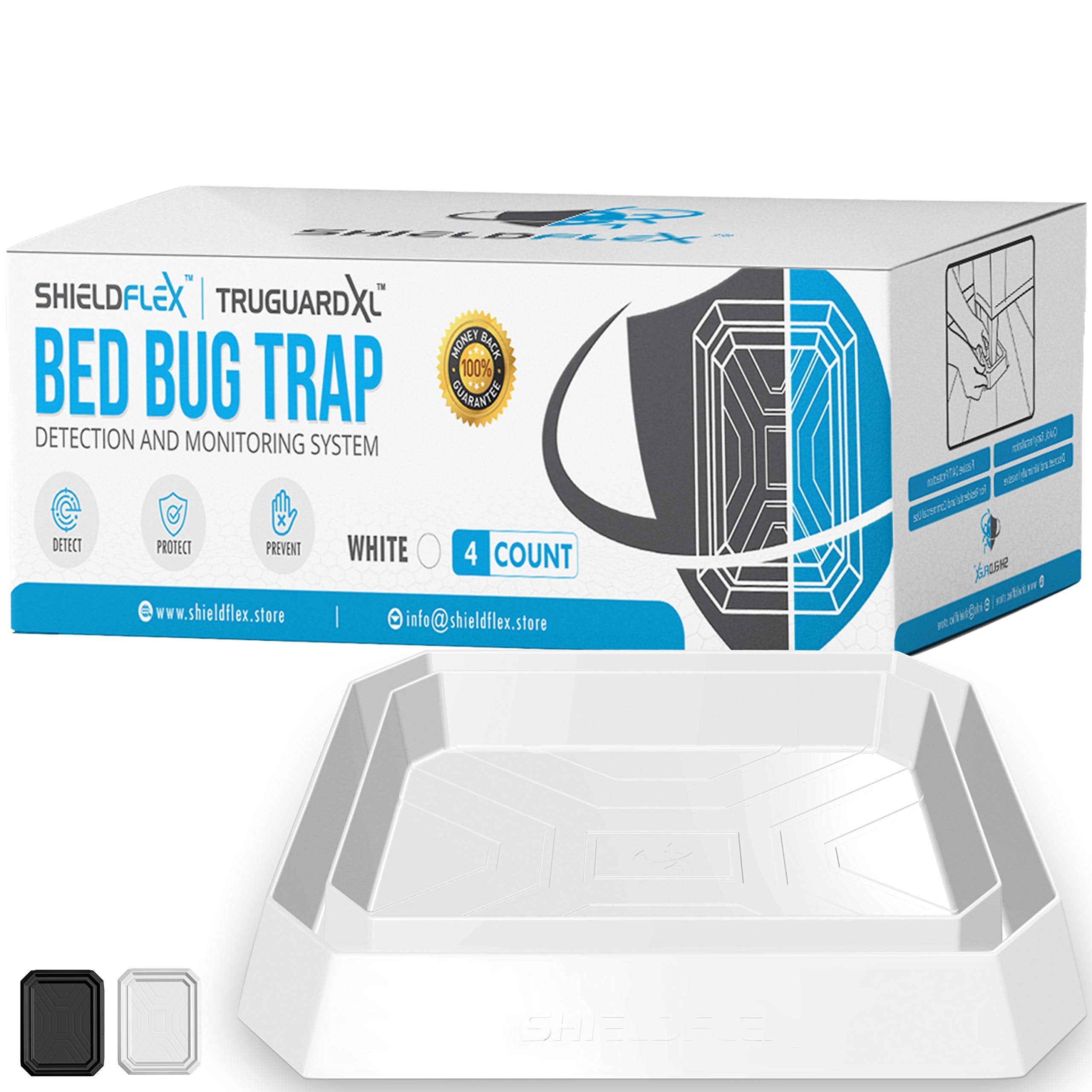 SHIELDFLEX front packaging showing four TruGuard XL traps for clear monitoring benefit