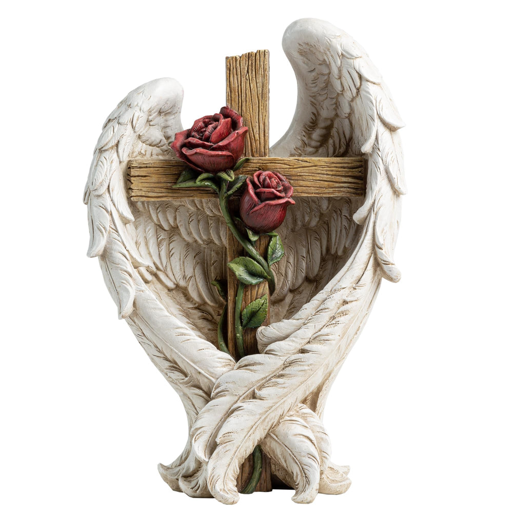ShineOnAngel front view showing peaceful pose and balanced design benefit: visible memorial focus