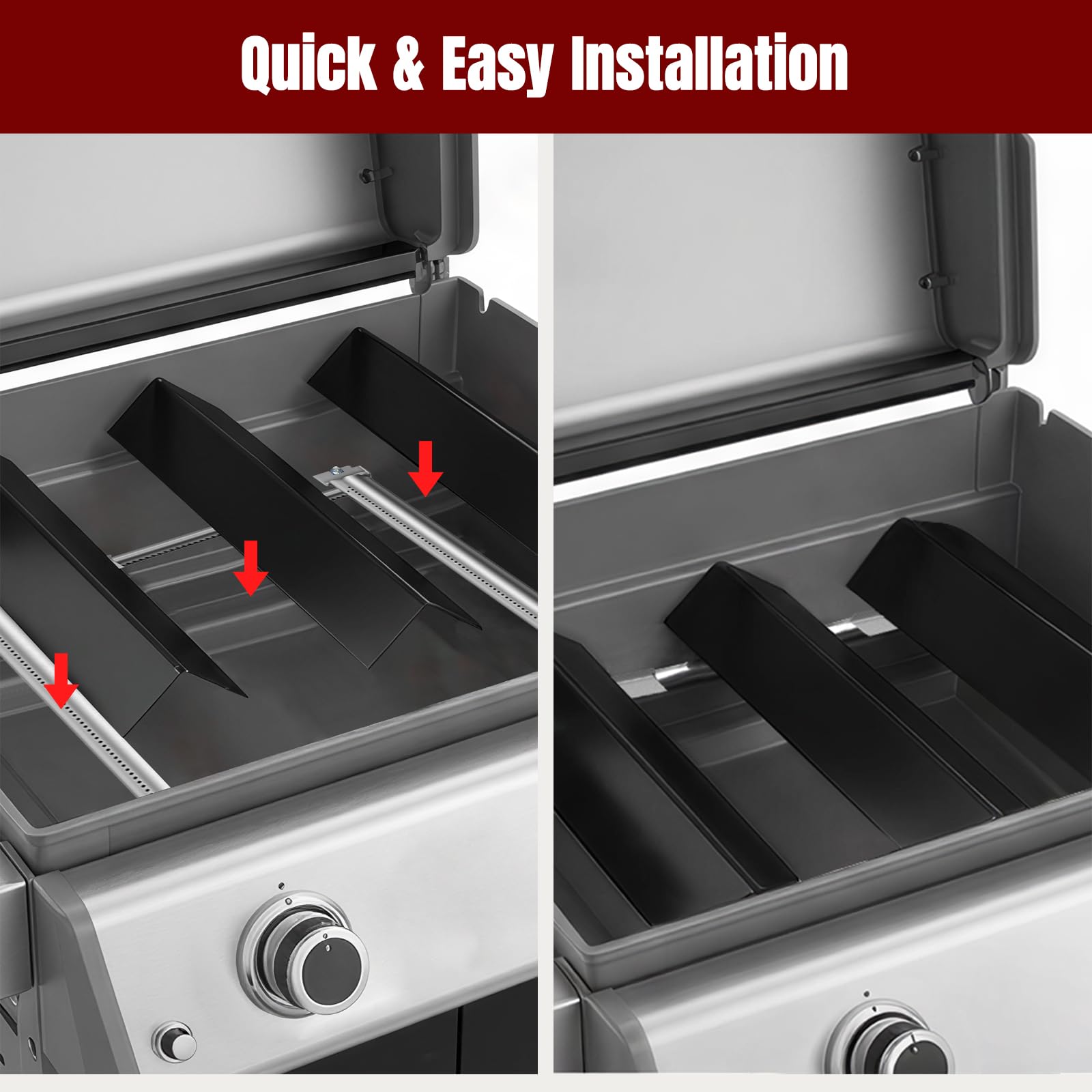 SHINESTAR lifestyle shot of grill in use with bars adding smoke flavor and even searing