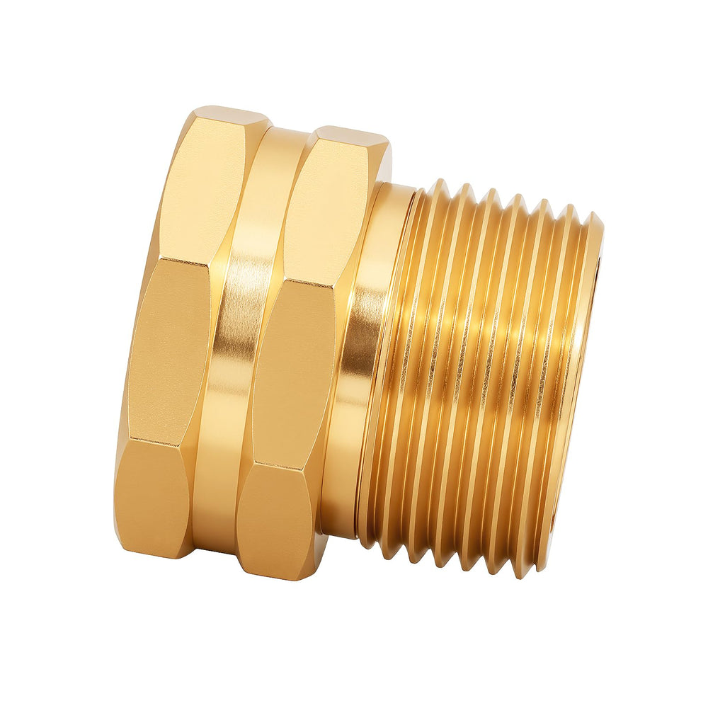 SIGURANTA adapter connected to garden hose demonstrating quick conversion benefit