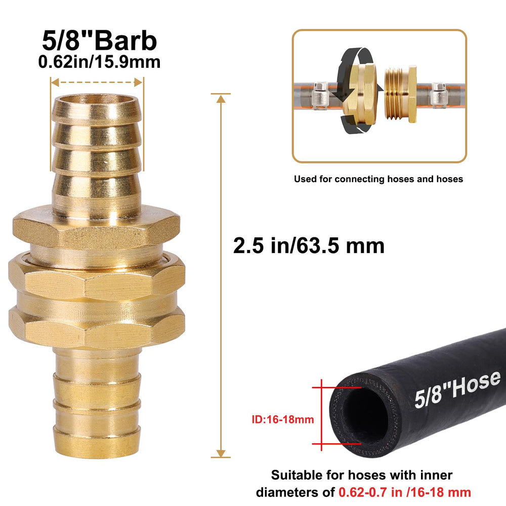 SIGURANTA brass barb fittings close-up highlighting solid brass build and leak resistance