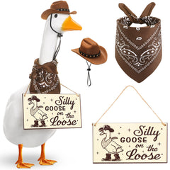 Silicherry front view of full cowboy goose set showing playful western look