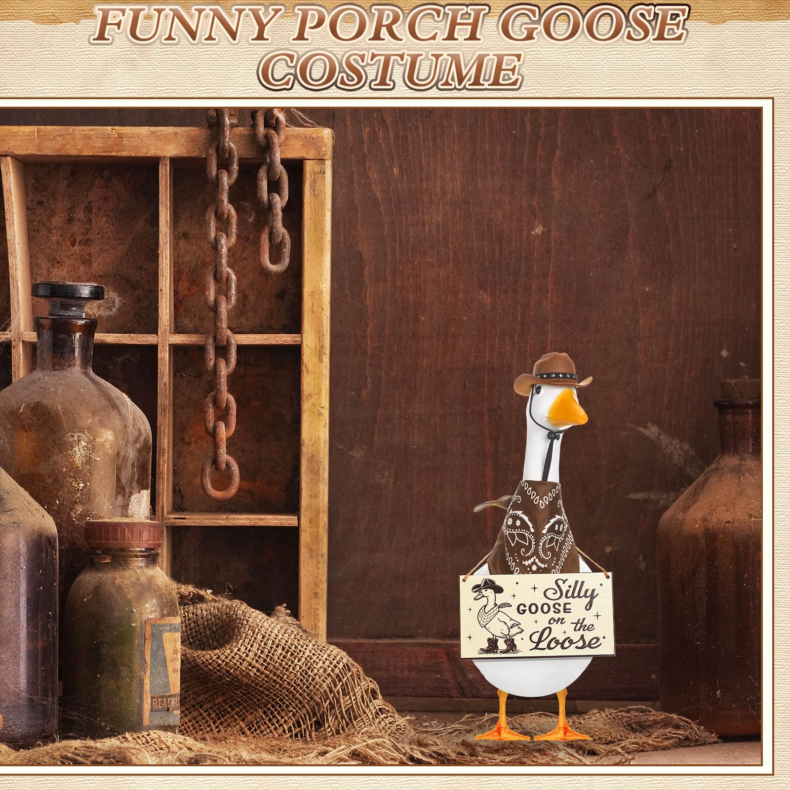 Silicherry wooden "SILLY GOOSE ON THE LOOSE" sign adding whimsical flair