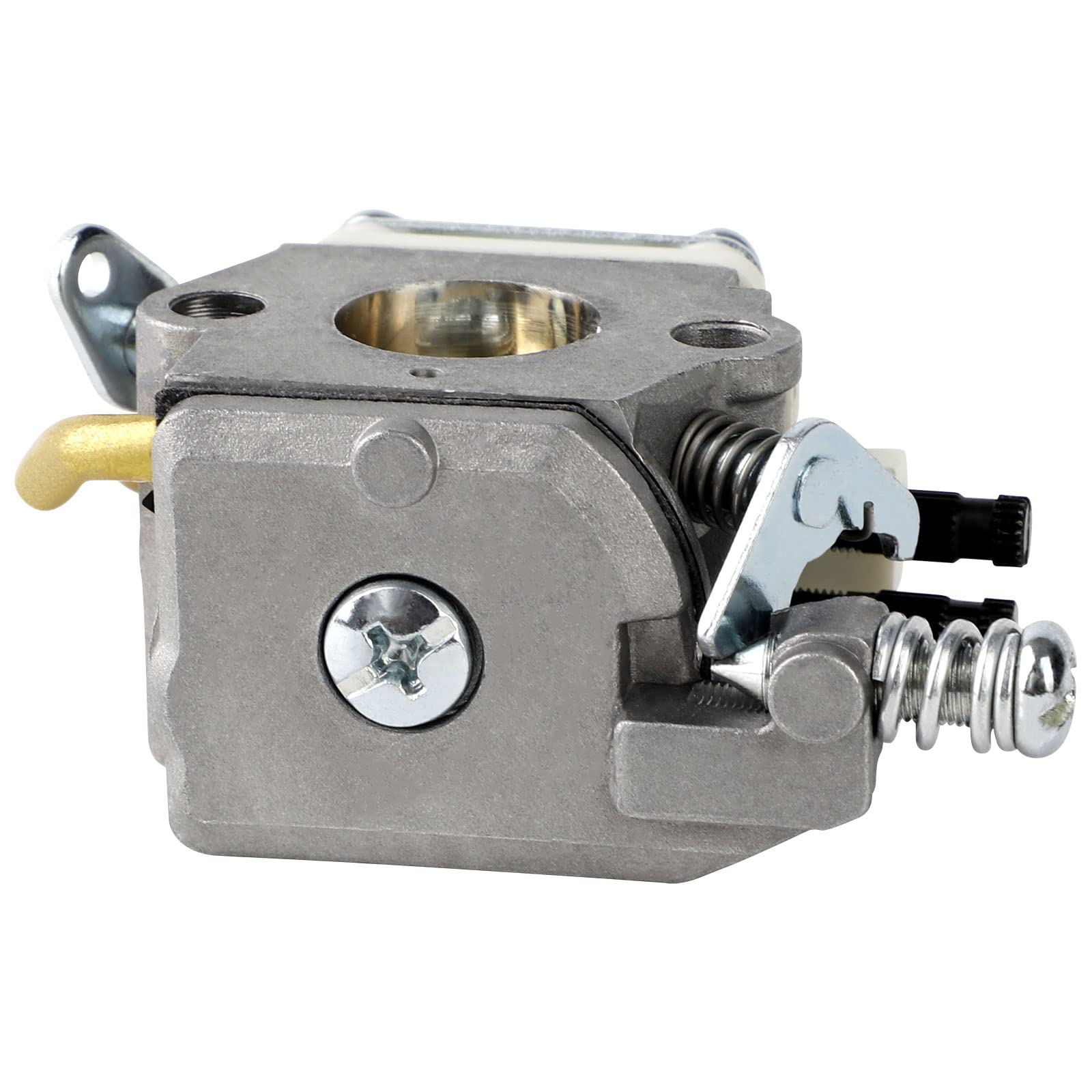 SIMPERAC carburetor beside ruler to show compact size for accurate fitment