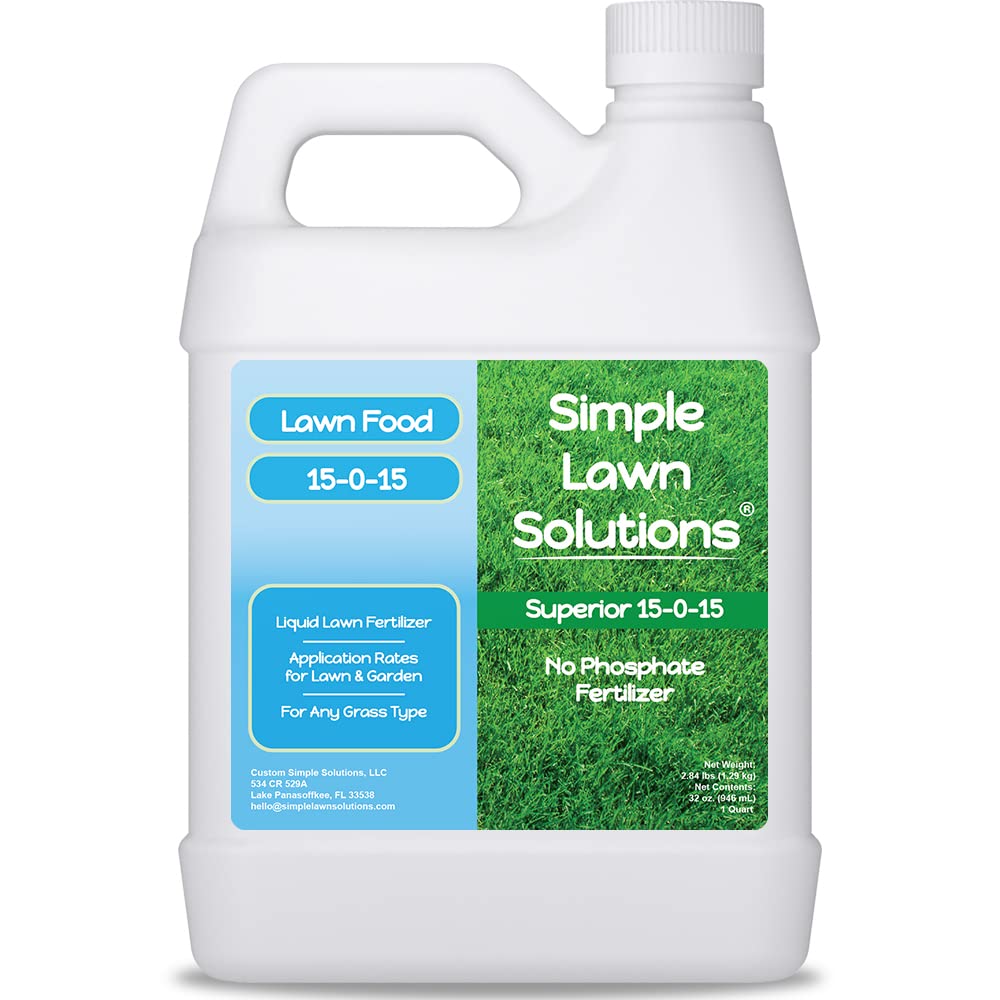 Simple Lawn Solutions front label showing product identity and quick benefits