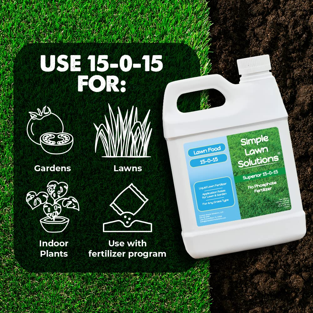 Simple Lawn Solutions quart bottle next to ruler showing compact size