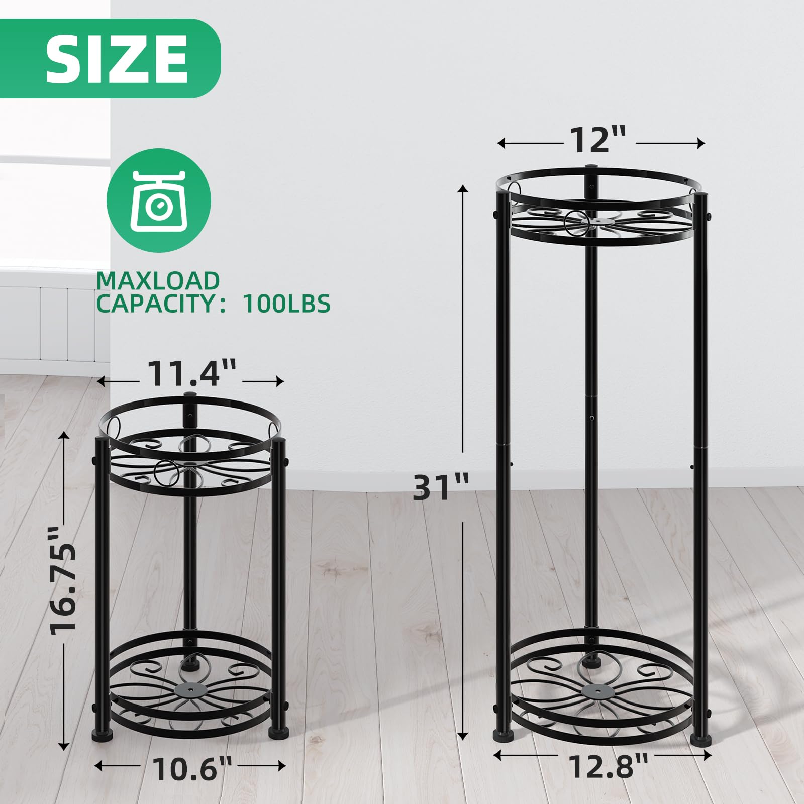 Simple Trending patio styling with stands displaying plants for outdoor décor appeal