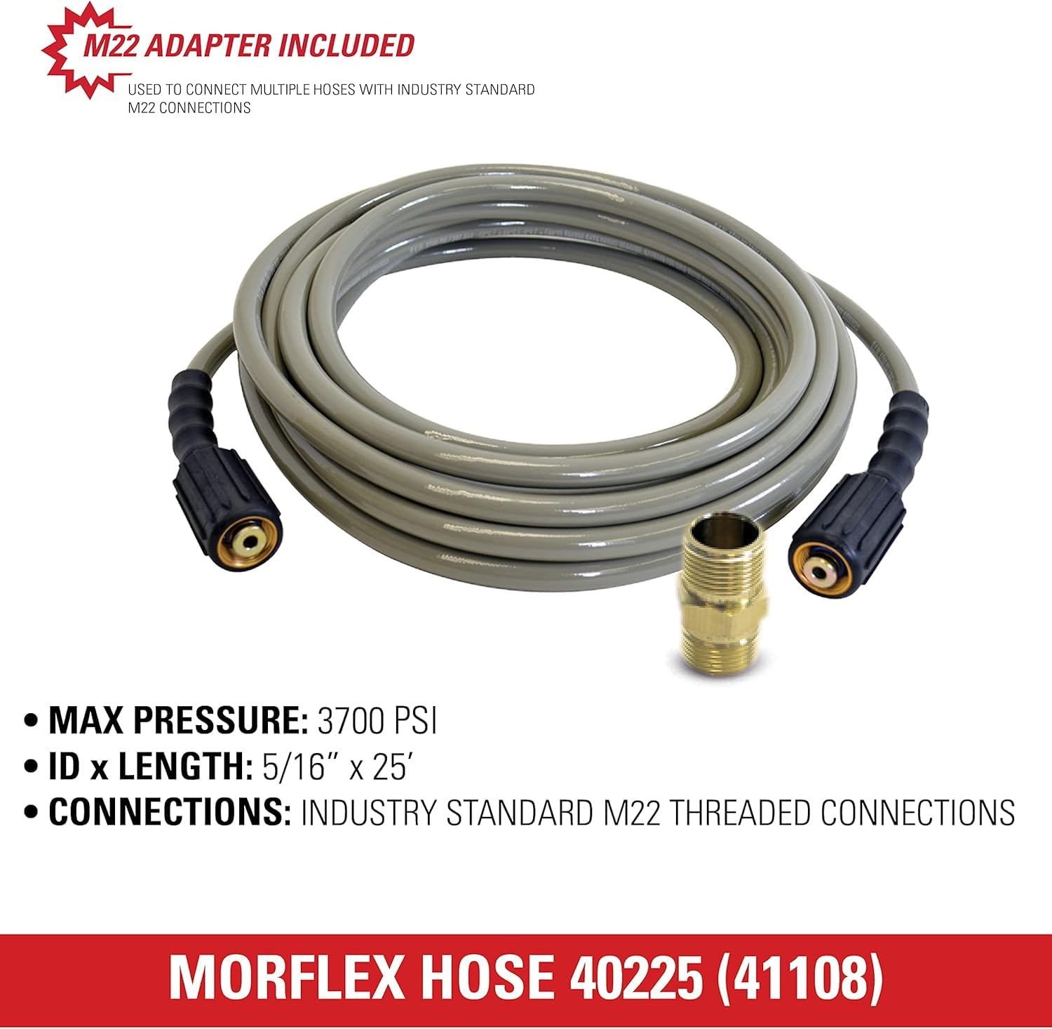 SIMPSON hose coiled on driveway to show 25ft length for reach and maneuverability
