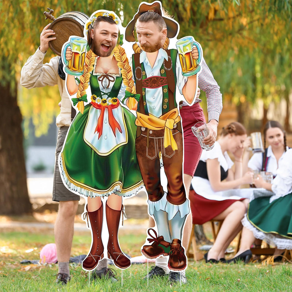 Sintuff porch display with signs, adds festive Oktoberfest atmosphere
