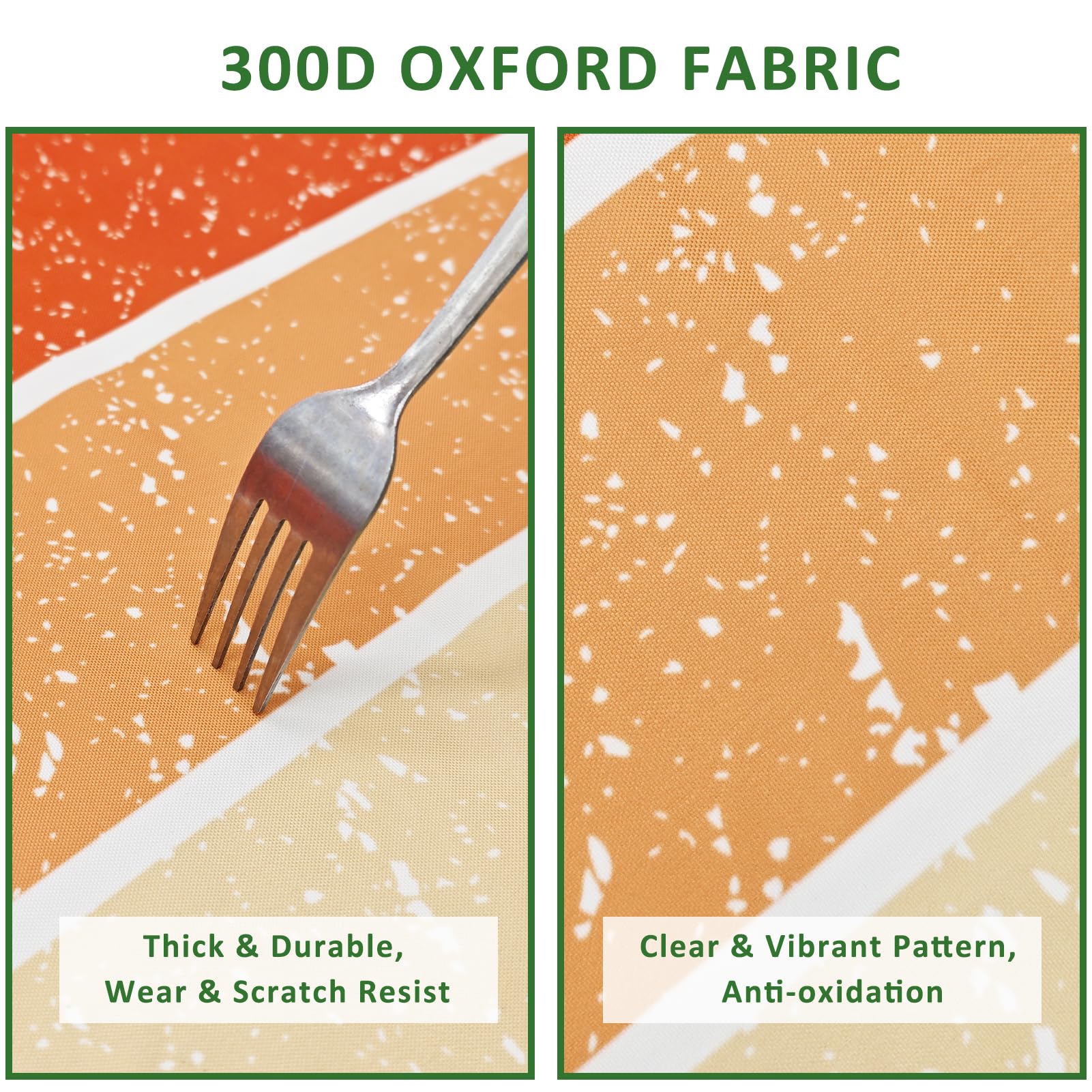 SiorVeol size comparison on 72-inch rectangular table for fit