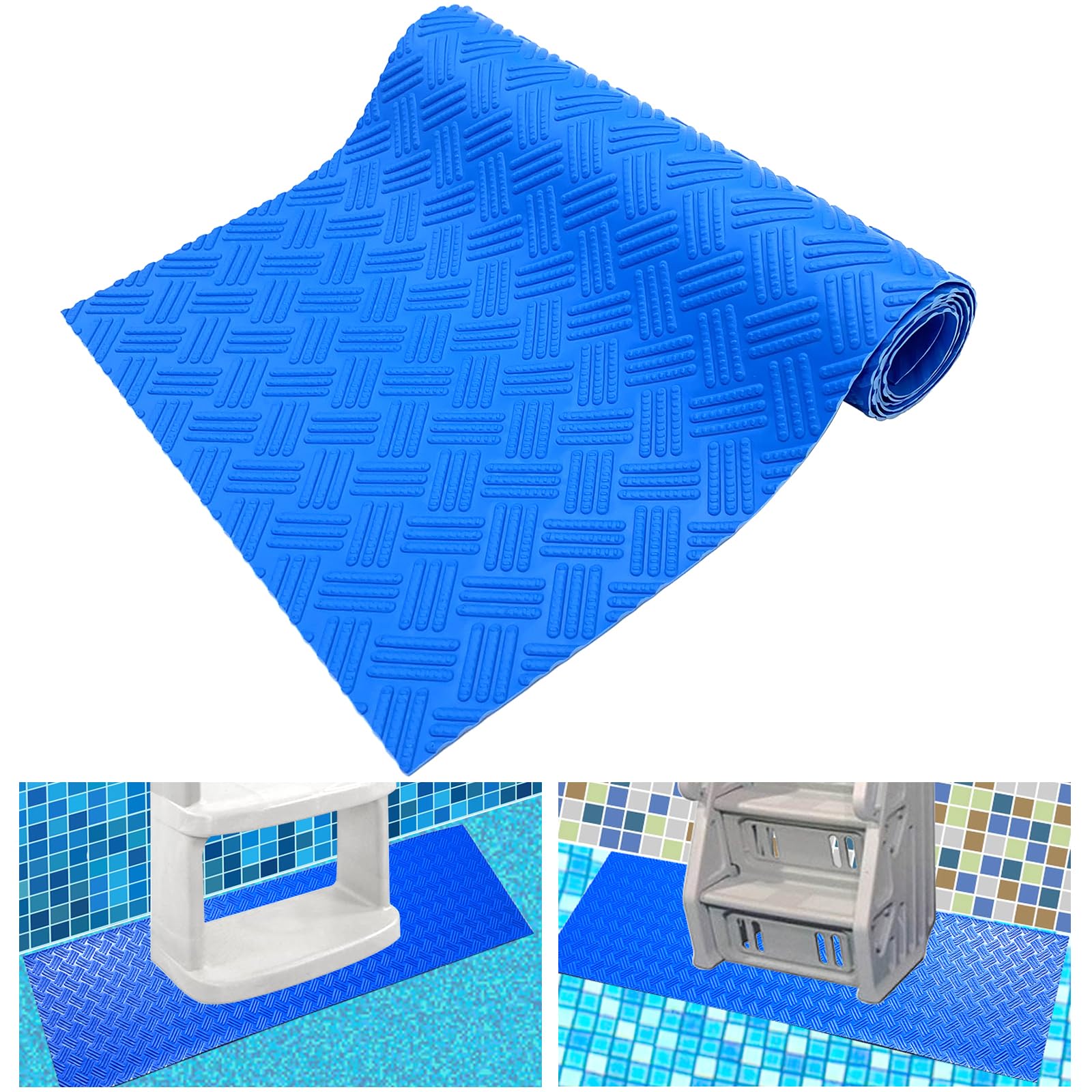 SKARUMMER front view of blue ladder mat showing full shape and protection