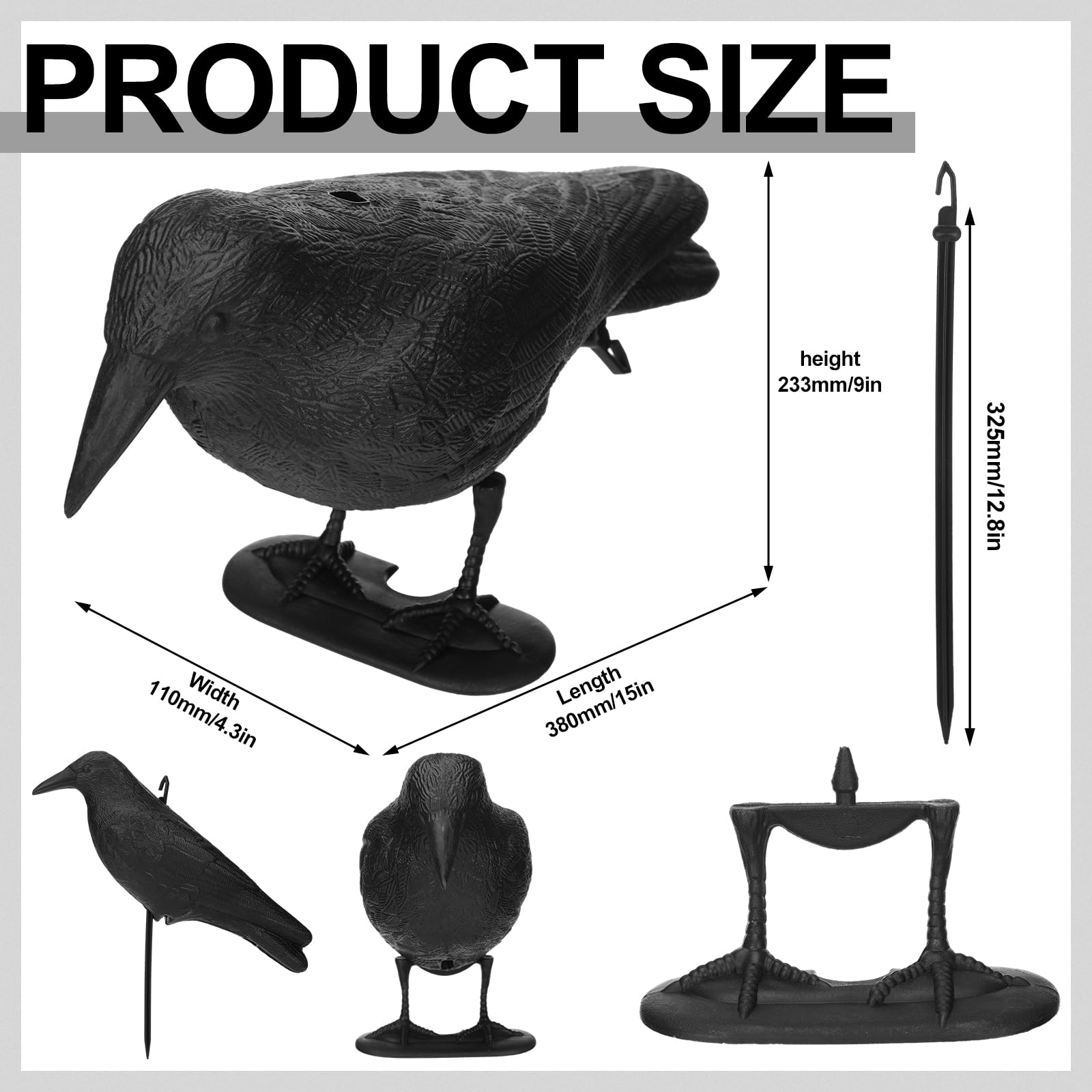 Sliner crow perched on fence post demonstrating effective outdoor placement