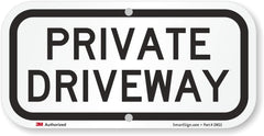 SmartSign private driveway front view showing clear reflective message benefit visibility