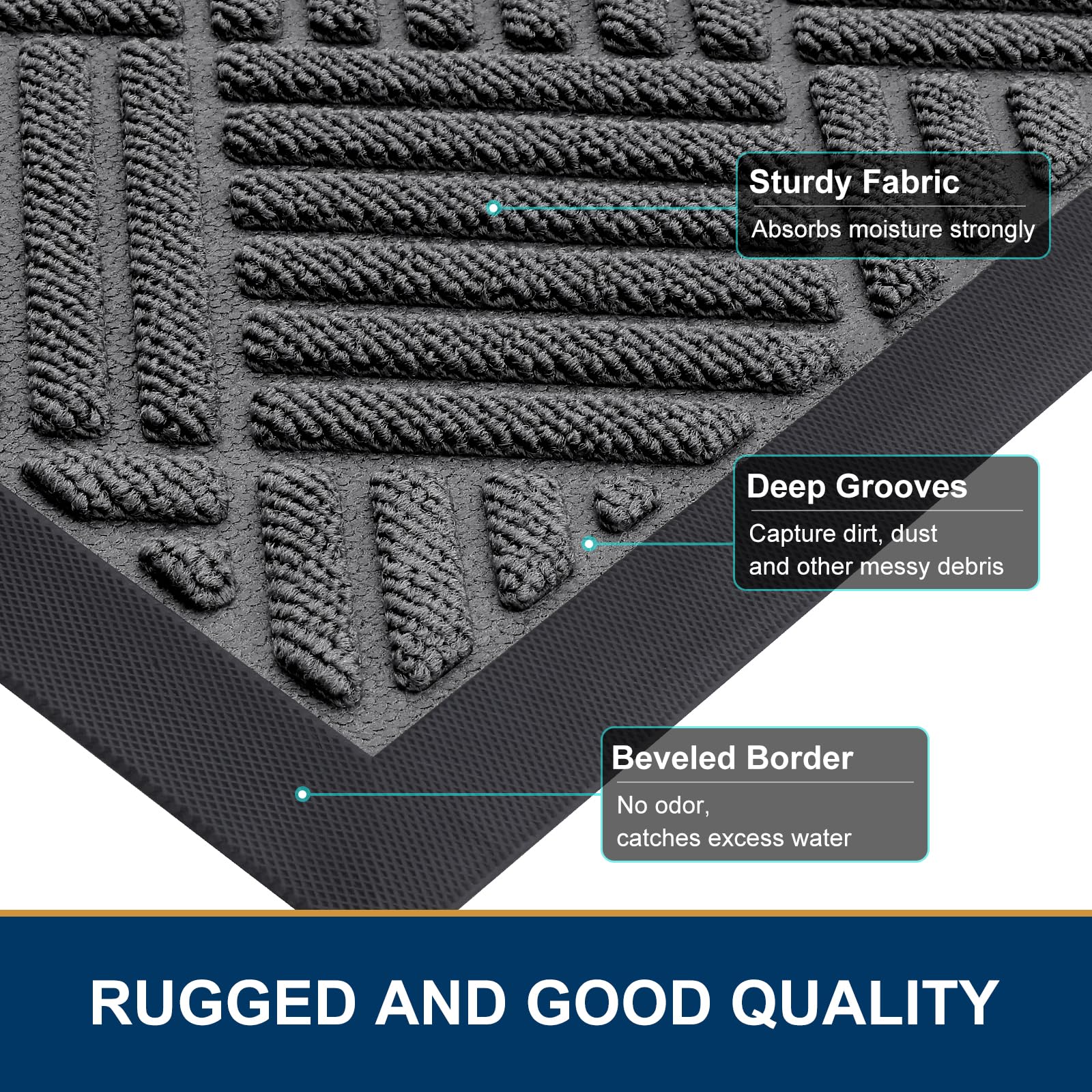 Smiry mat installed under door showing size fit and smooth door operation