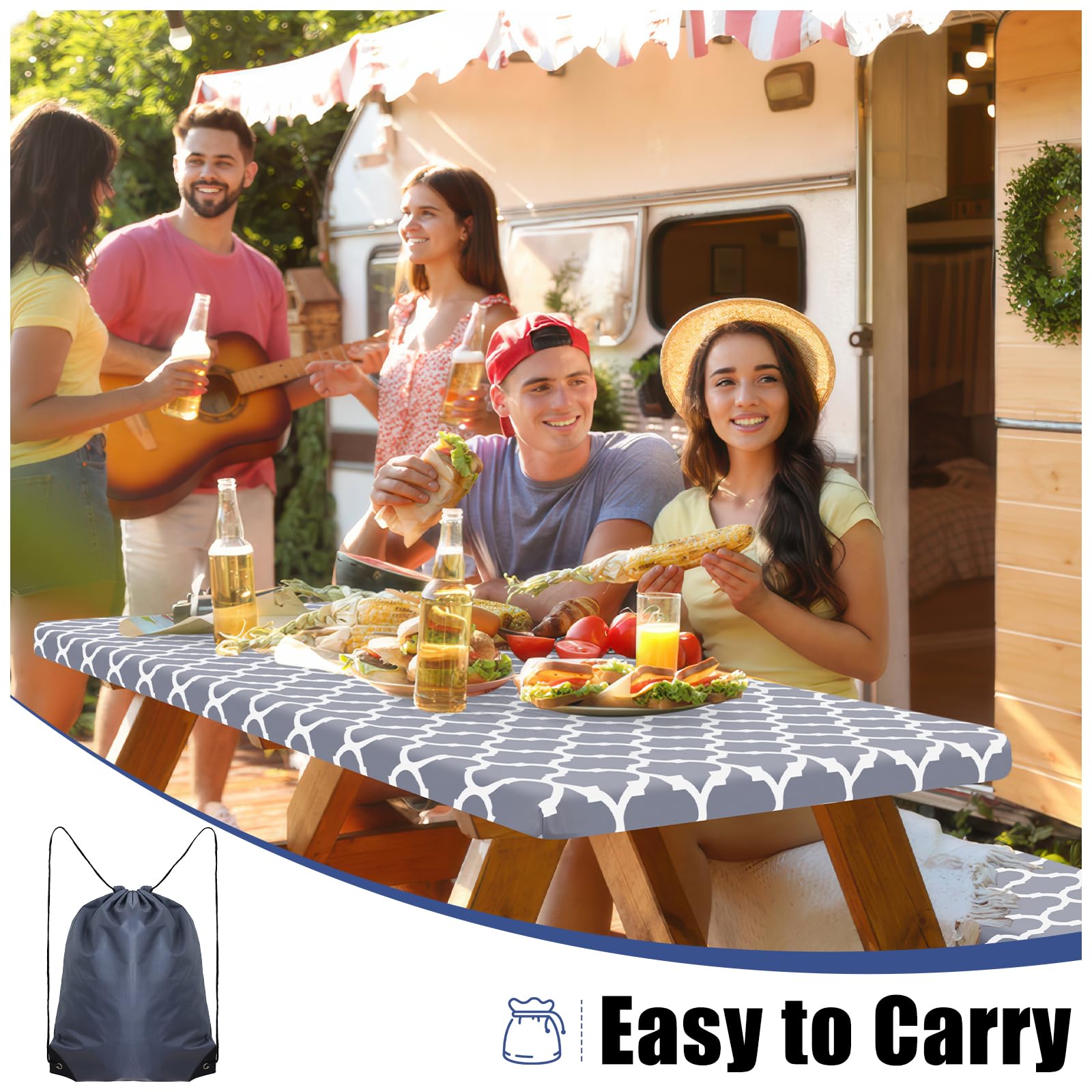 Smiry folded set in drawstring bag for compact storage and easy transport
