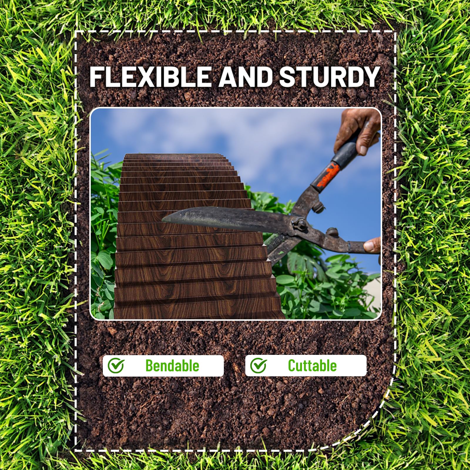 SnugNiture lifestyle front yard mulch border showing improved curb appeal benefit