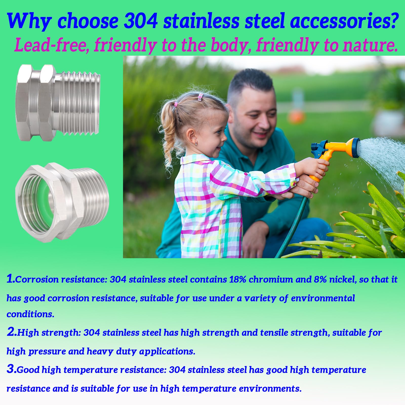 SNUTUYA adapter connecting garden hose to outdoor pipe showing dependable coupling