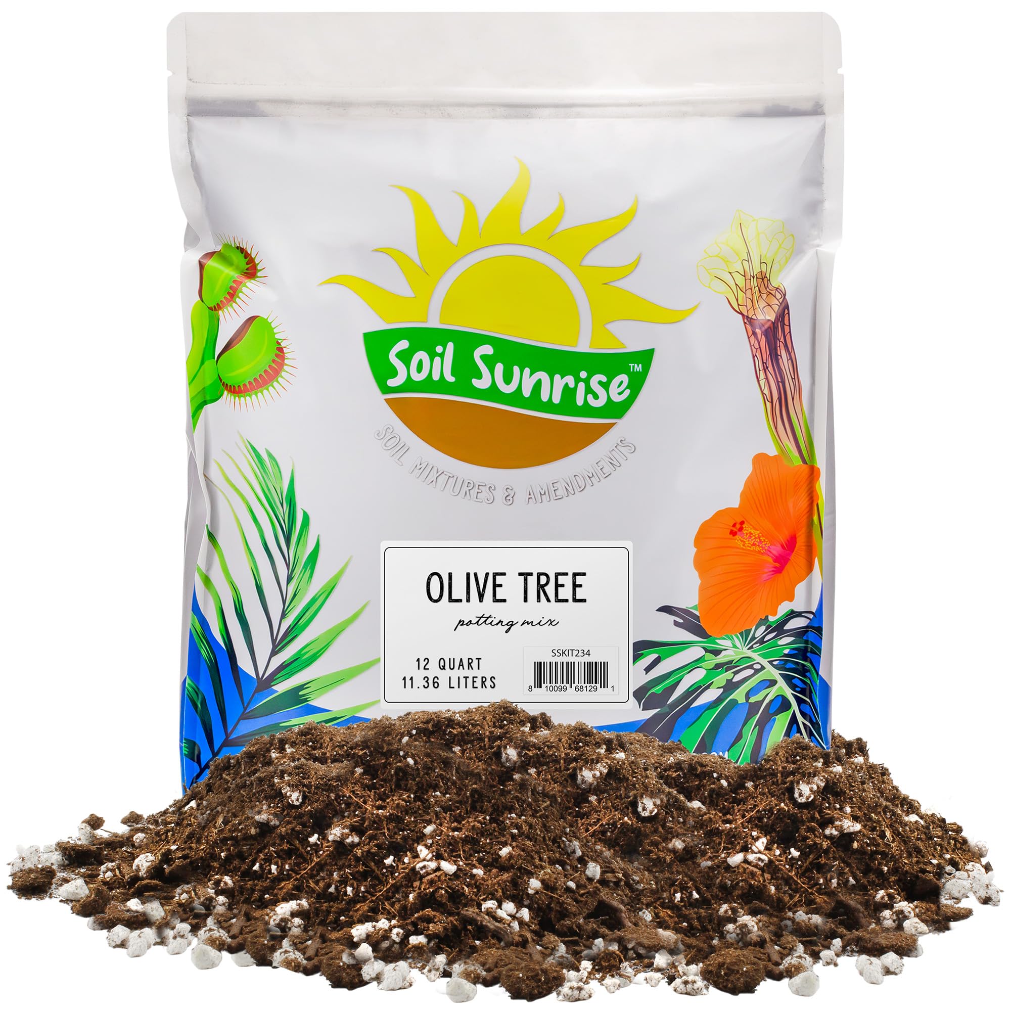 Soil Sunrise front packaging showing 12-quart bag and product benefit