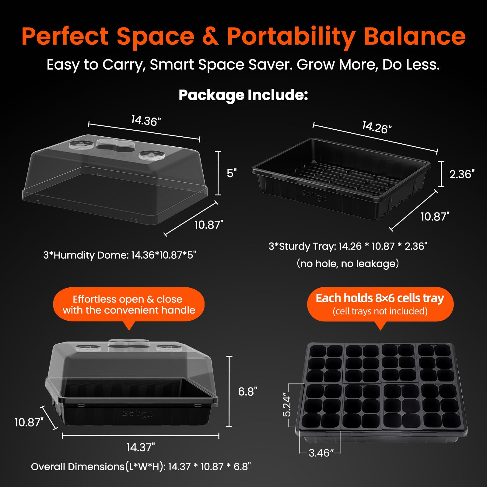 SOLIGT tray on windowsill showing compact size and convenient portability