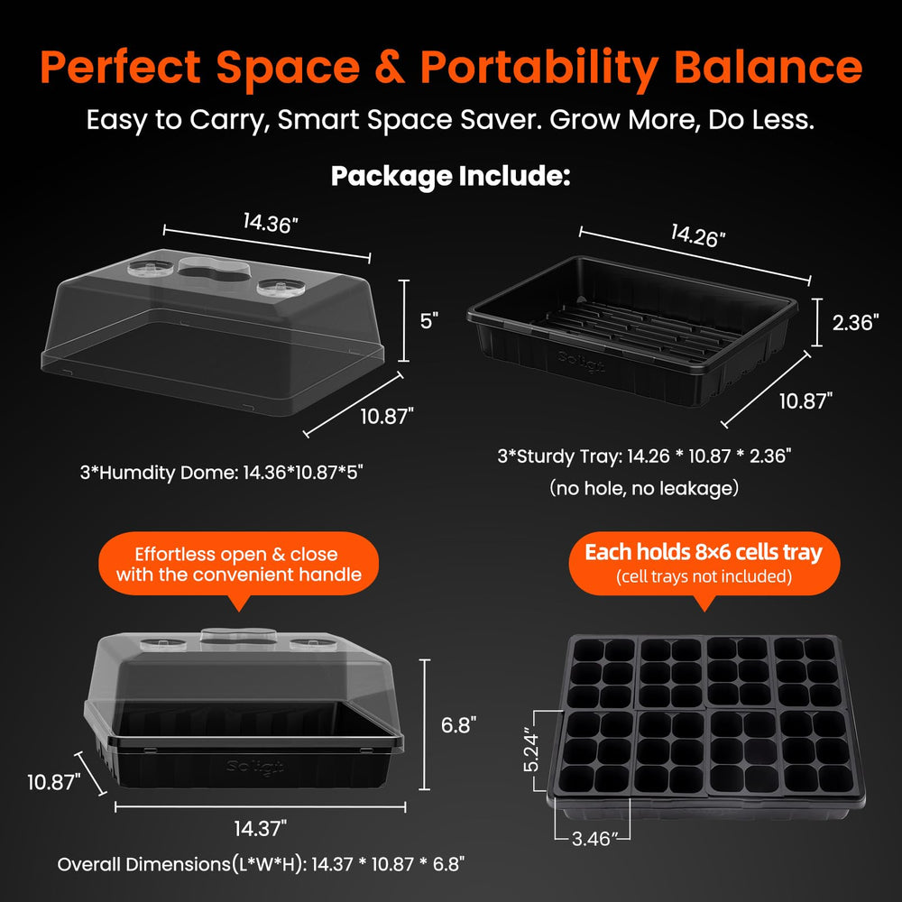 SOLIGT tray on windowsill showing compact size and convenient portability