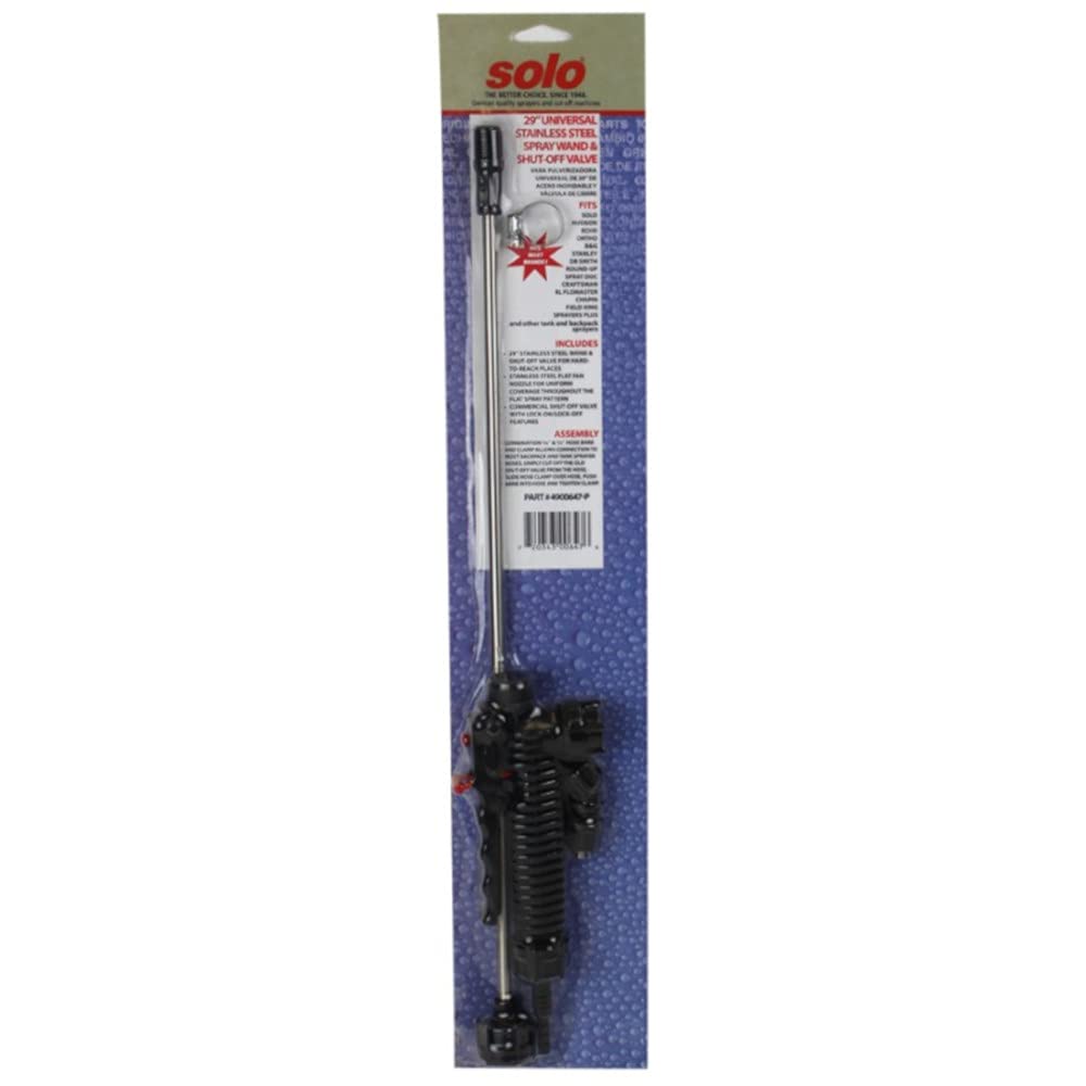 Solo flat fan nozzle closeup highlighting stainless construction and even coverage