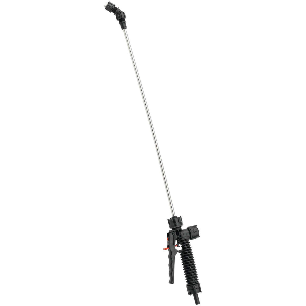 Solo shut-off valve in use attached to sprayer hose for precise flow control