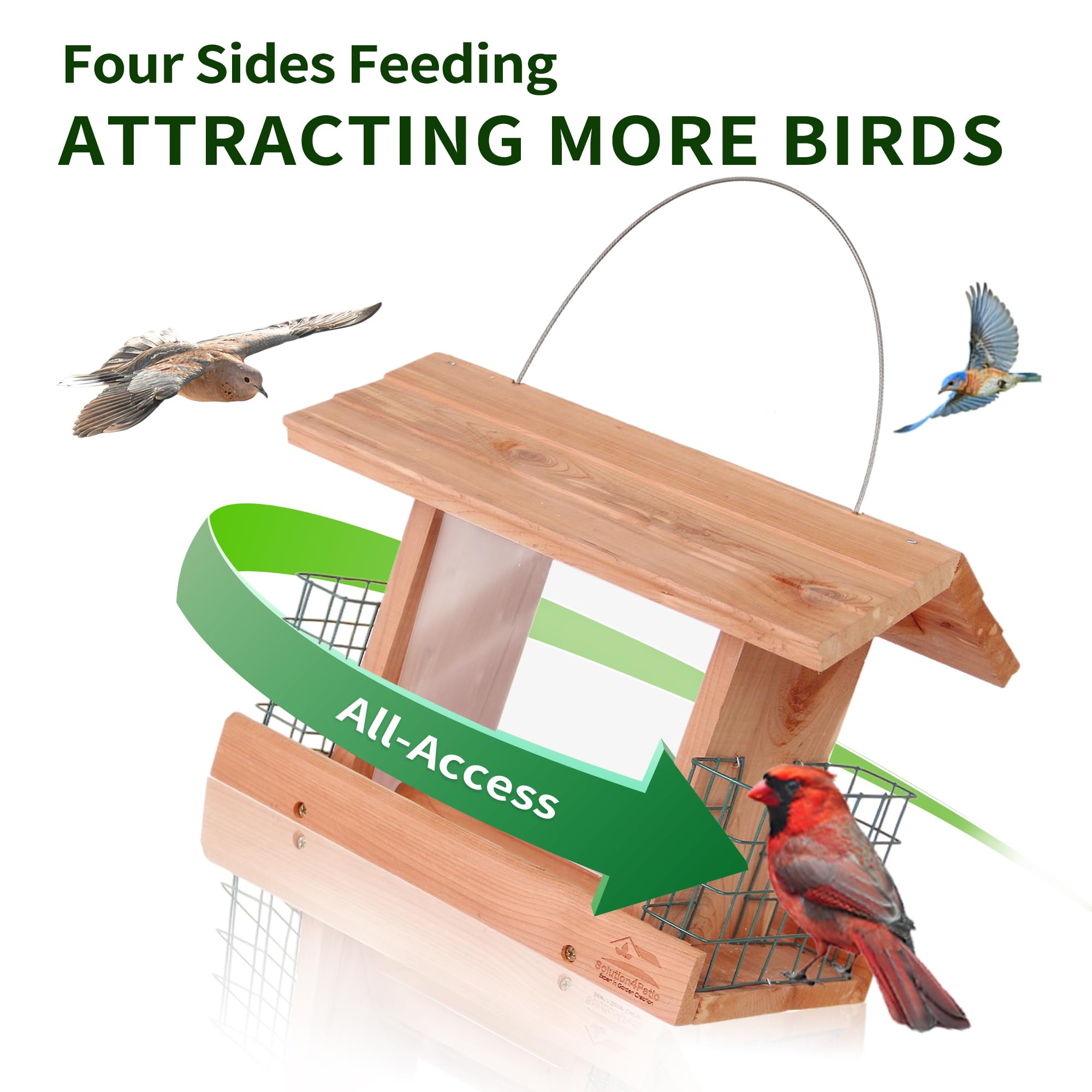 Solution4Patio dual suet holders top view displaying two-cake feeding option