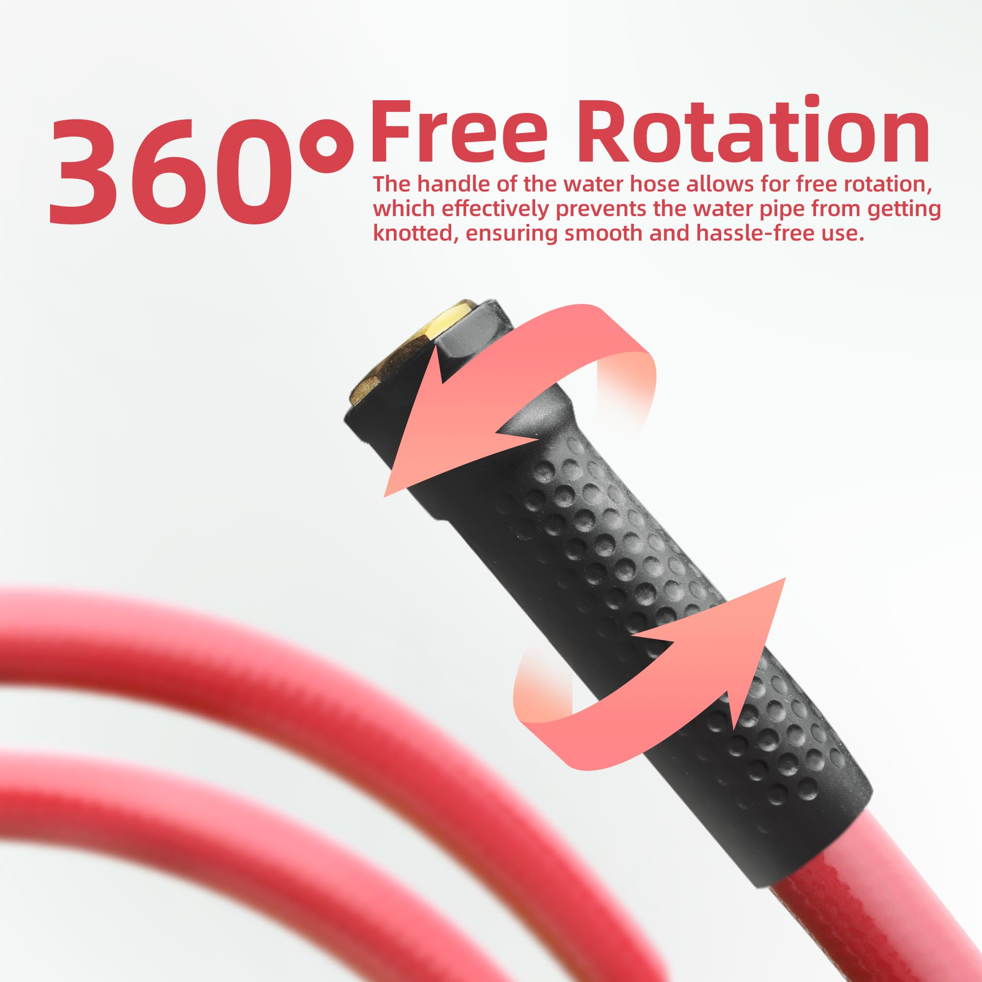 Solution4Patio coiled hose stored compactly demonstrating easy storage