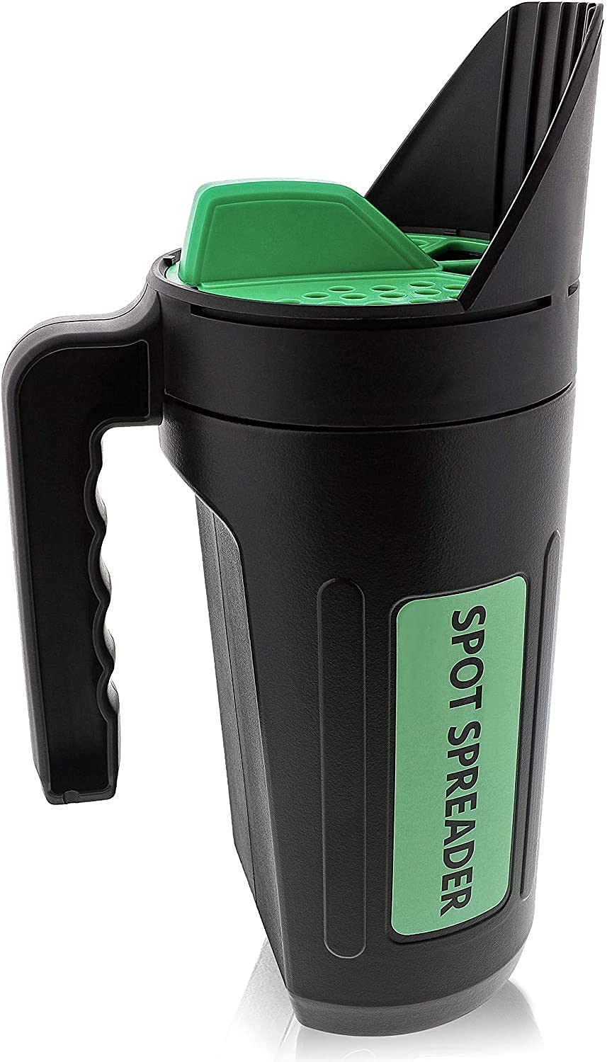 Spot Spreader front view showing screw top and handle for easy pouring benefit