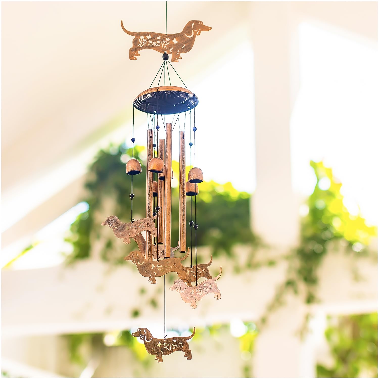 SRDJXY wind chime displayed in a living room showing indoor decorative versatility benefit