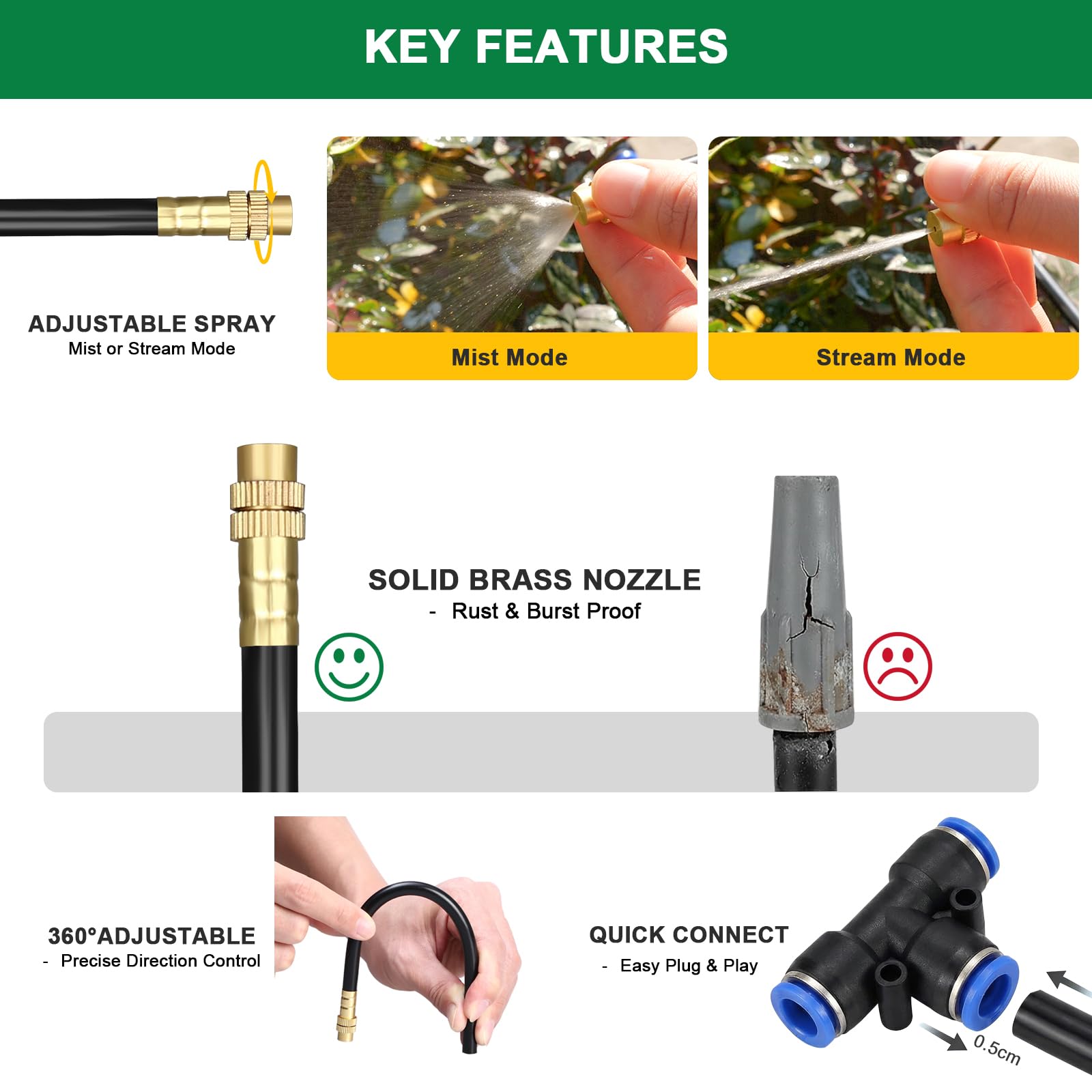 STARREY flexible aluminum-core emitter rod detail demonstrating bendable placement benefit