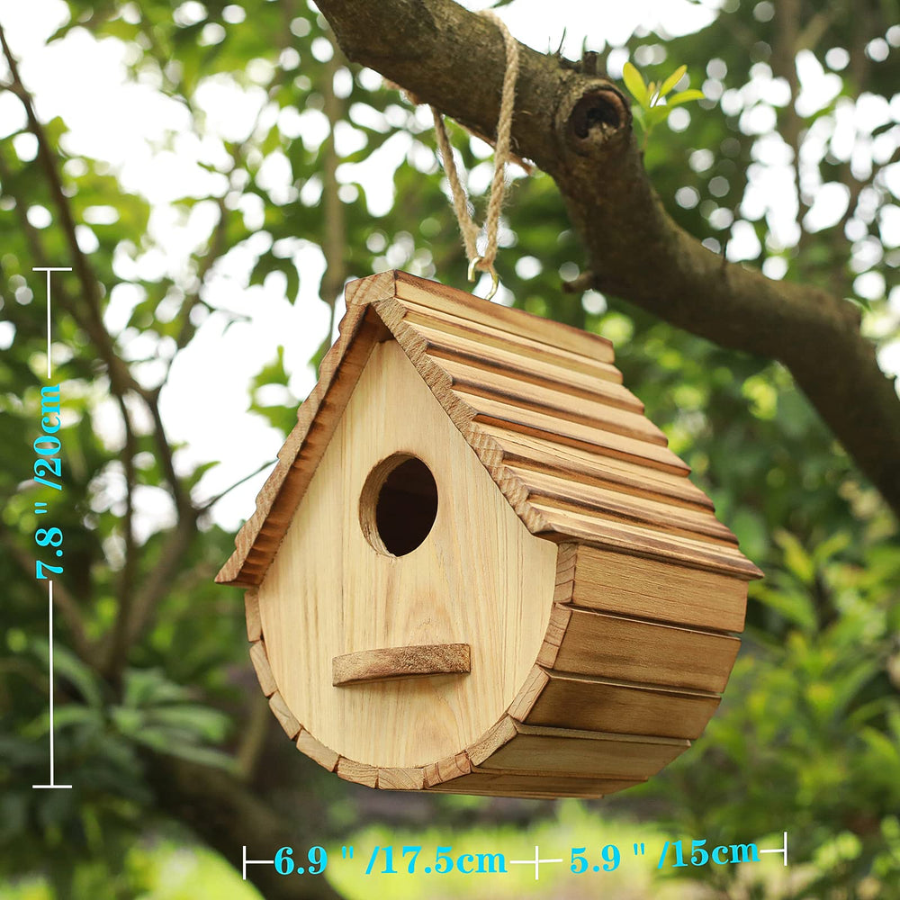 STARSWR birdhouse held in hand showing compact size and easy placement