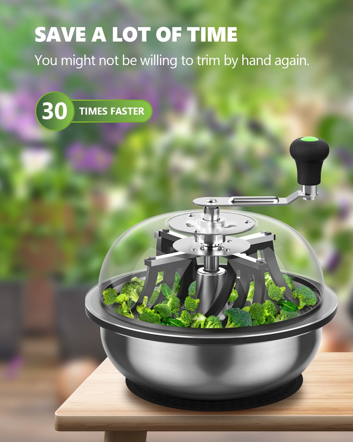 STAYGROW close-up of clear dome for visible, precise trimming