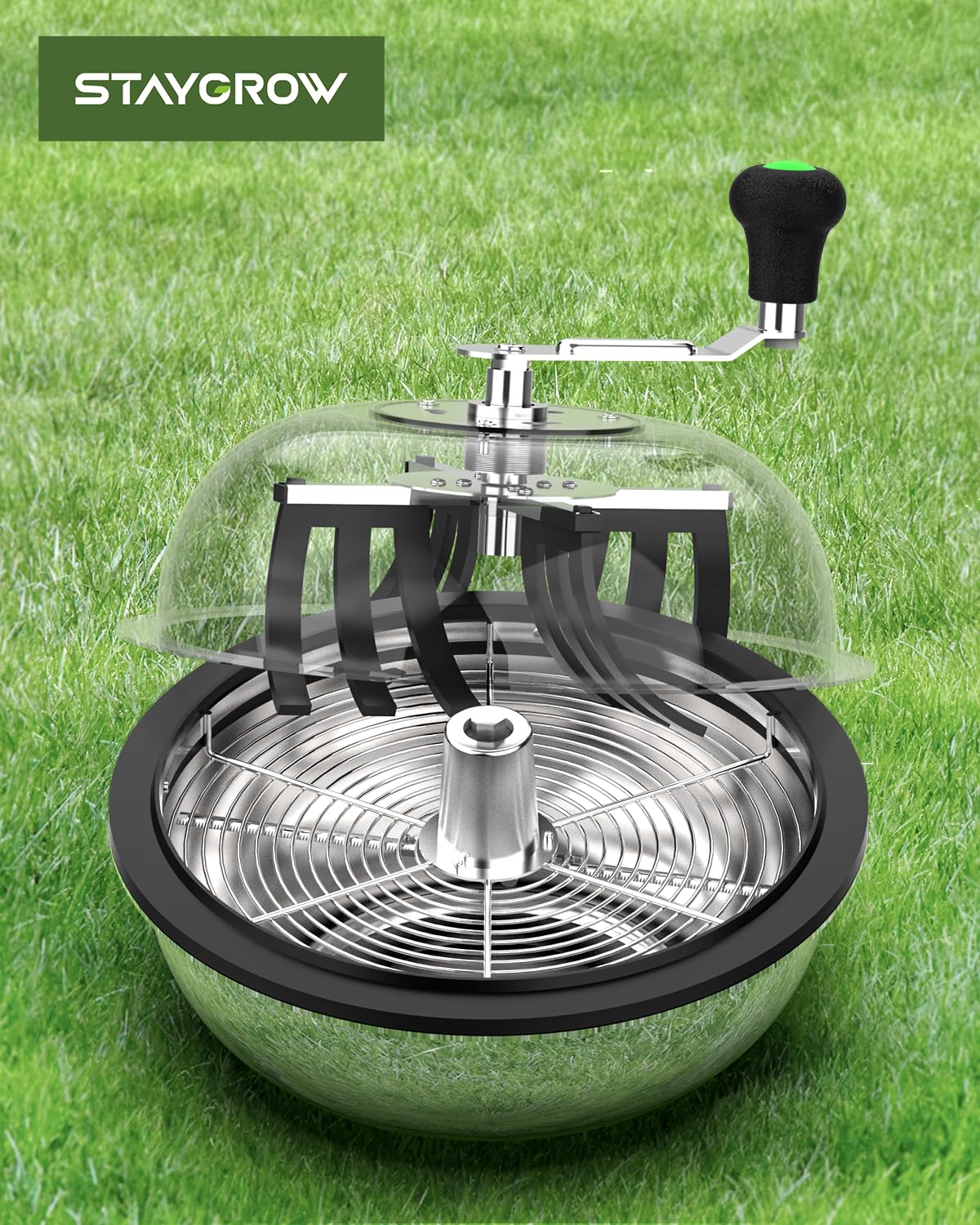 STAYGROW trimmer on workstation showing compact, efficient garden workflow