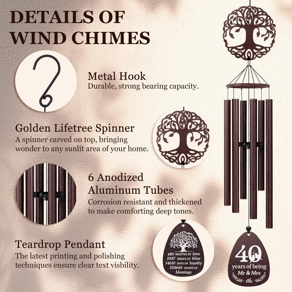 SteadStyle wind chime next to ruler showing accurate size and scale