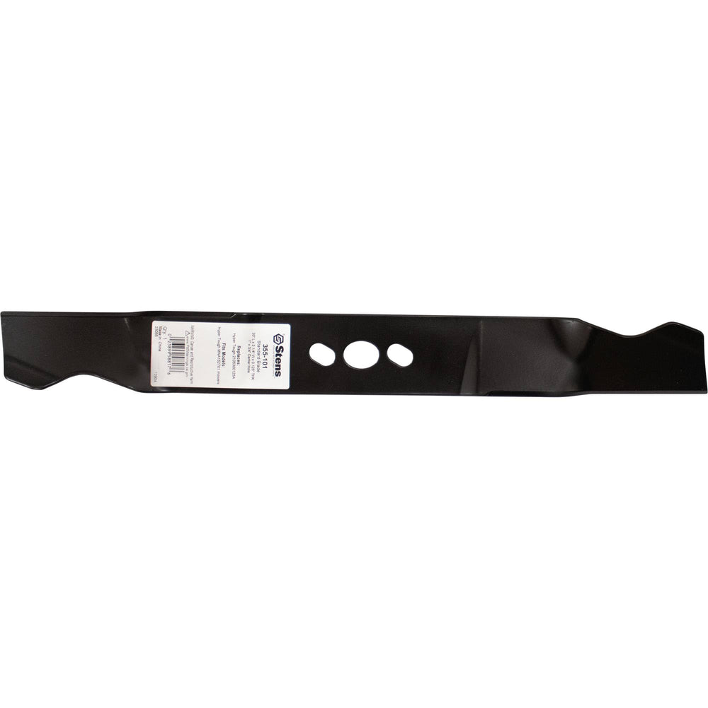 Stens blade front view showing full 20-inch length and fit benefit