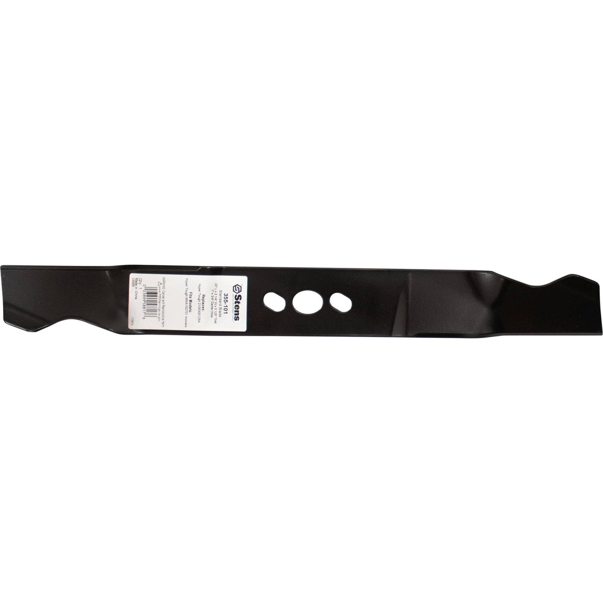 Stens blade front view showing full 20-inch length and fit benefit