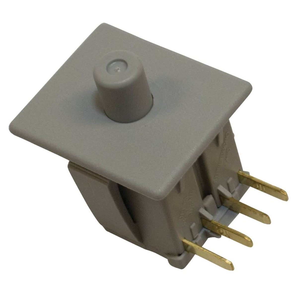 Stens seat switch front view showing branded box and part, easy identification