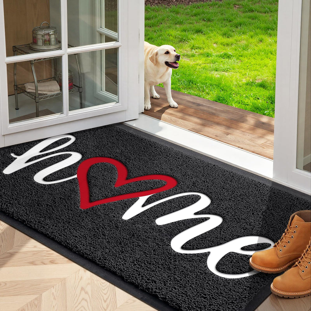 StepLively front view of 35x24 welcome mat showing embossed home pattern and durability