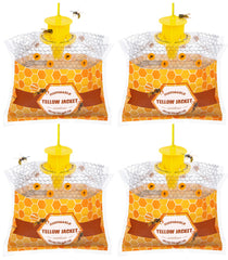 Stingmon front packaging showing four yellow disposable traps and ties, effective outdoor protection
