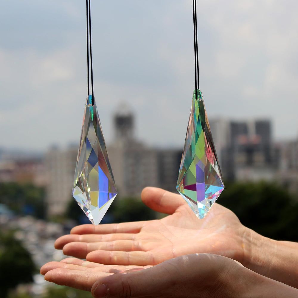 stino front view of two cone prisms showing elegant silhouette and bright sparkle