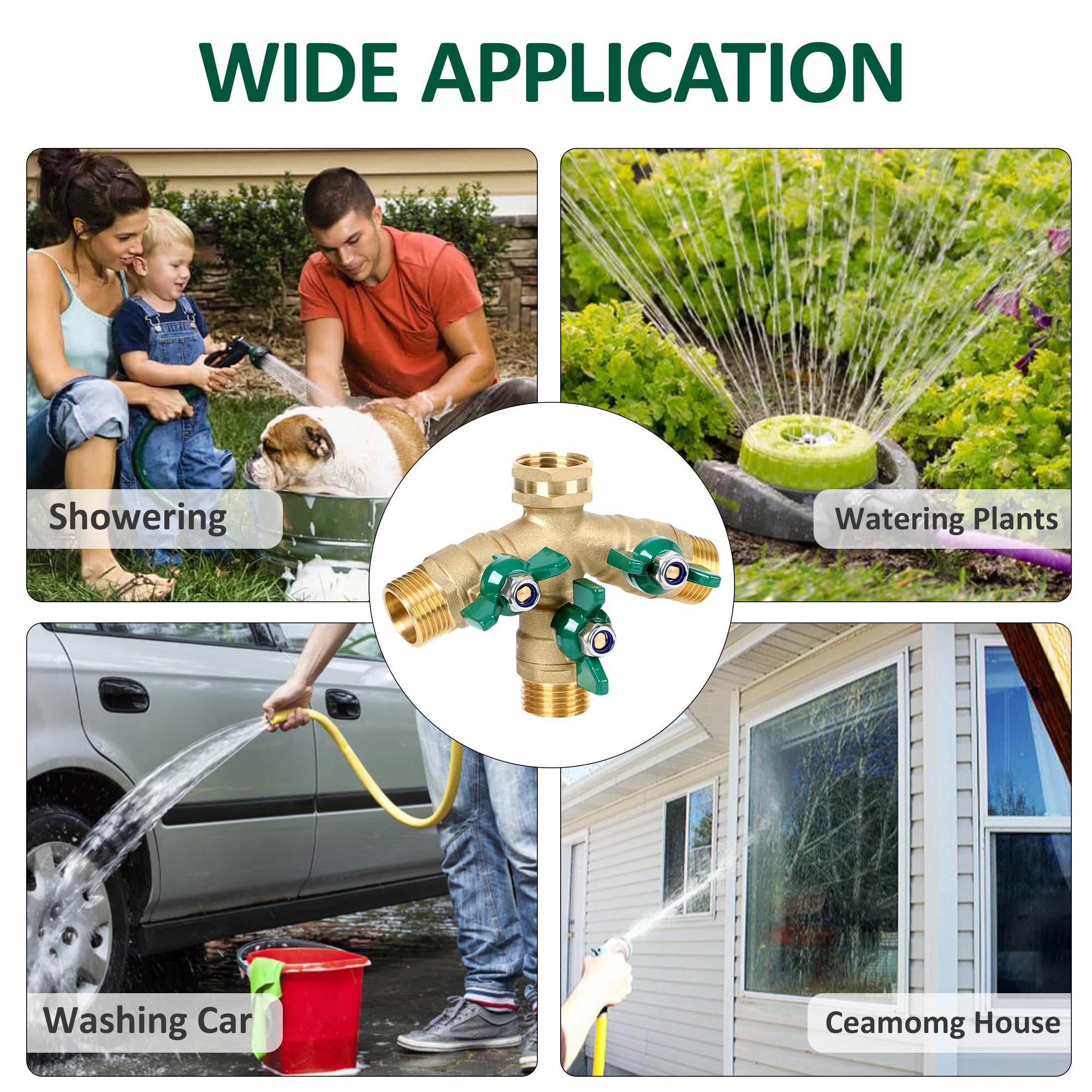 STYDDI splitter in garden powering sprinklers and hoses for efficient watering