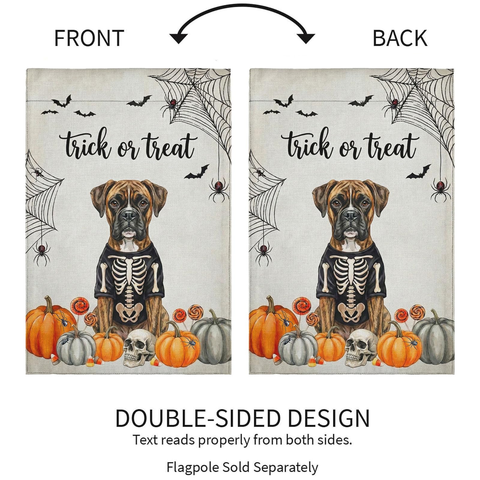 Subvise Boxer flag mounted on garden pole in yard showing instant seasonal decor