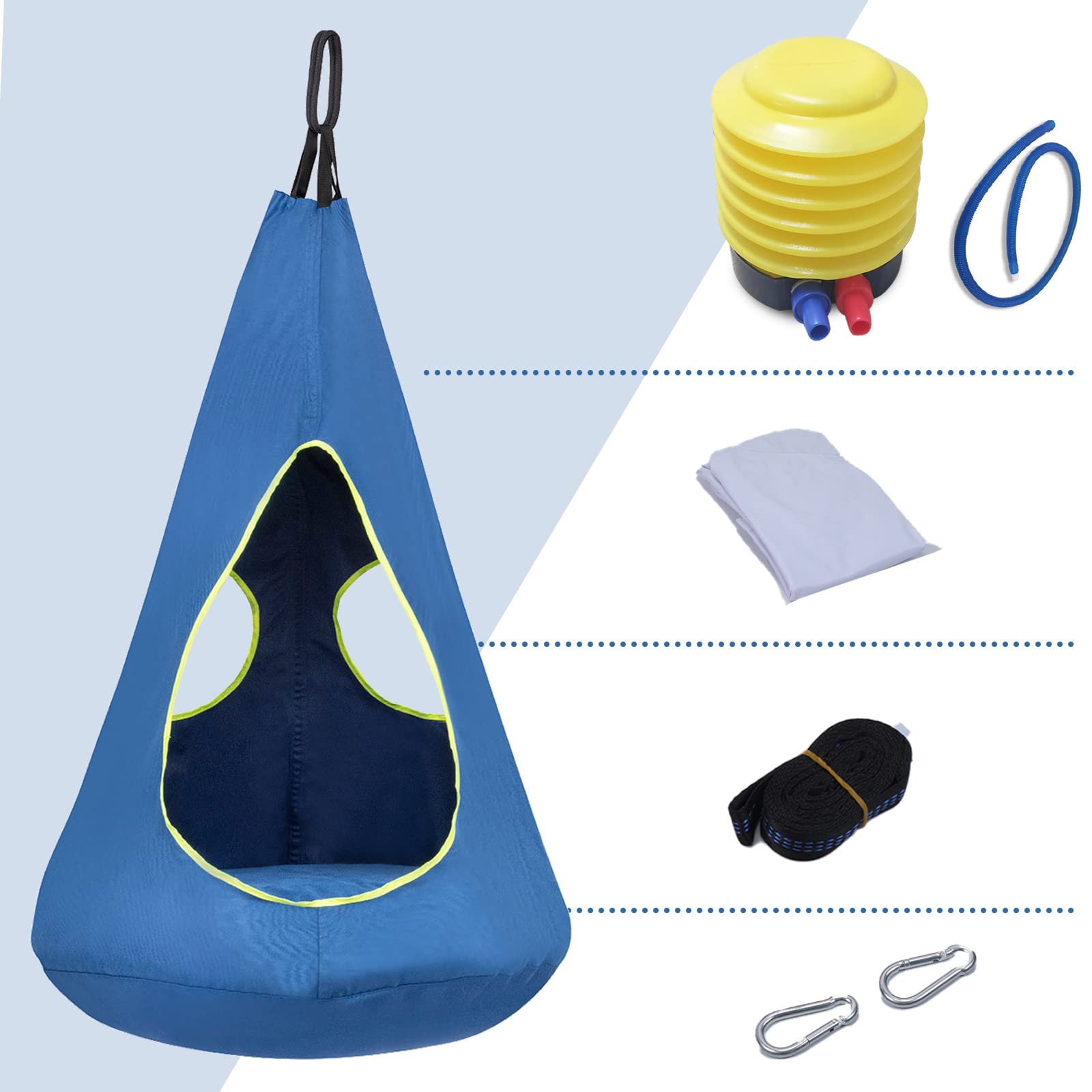 SUCHDECO size comparison with child showing scale and roomy interior benefit